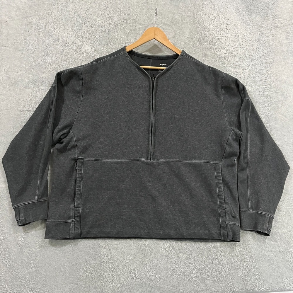 Nike Yoga Sweatshirt Mens 2XL Gray Half Zip Sportswear Athleisure Training